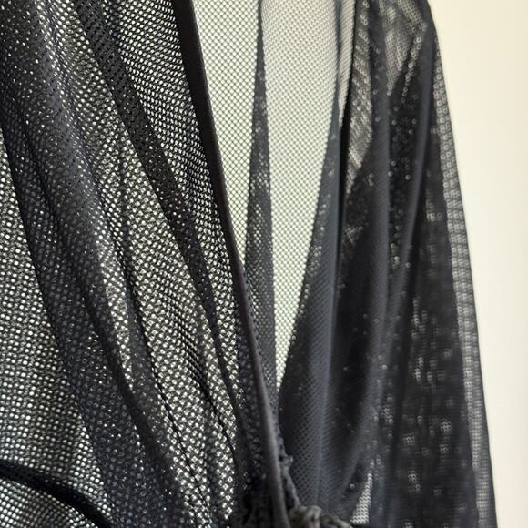 Unbranded sz OS Black Sheer Mesh Cover Up Beach Kimono Duster‎ Robe - Picture 7 of 10
